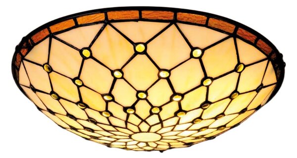 Brilagi - витражно таванно осветително тяло Tiffany IVORY, 2xE27/60W/230V, Ø 40 см