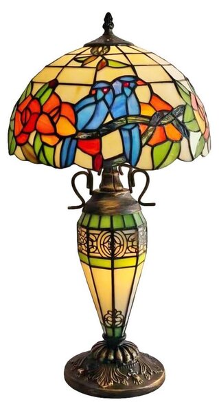 Brilagi - Тифани витражна настолна лампа JUNGLE 1xE27/60W/230V + 1xE14/40W