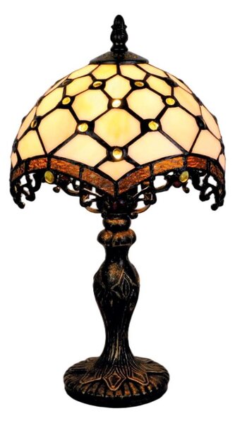 Brilagi - Tiffany витражна настолна лампа слонова кост 1xE27/60W/230V