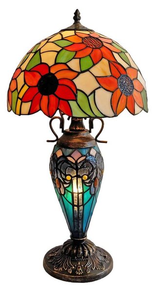 Brilagi - Tiffany витражна настолна лампа SUNFLOWER 1xE27/60W/230V + 1xE14/40W
