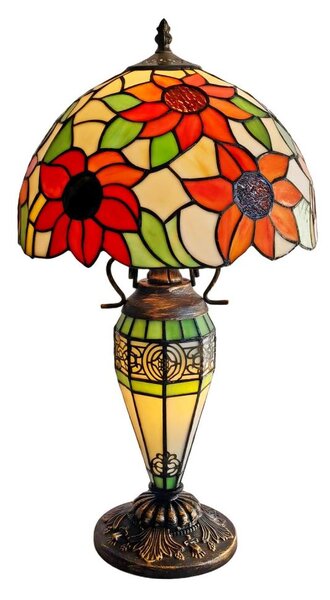 Brilagi - витражна настолна лампа в стил Тифани SUNFLOWER 1xE27/60W/230V + 1xE14/40W