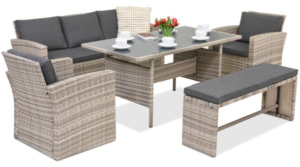 Градински мебели от ратан Marsylia Garden Point сиво