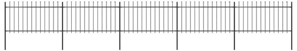 VidaXL Градинска ограда с пики, стомана, 8,5x1 м, черна