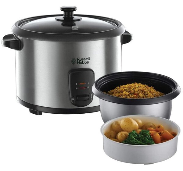 Уред за варене на ориз Russell Hobbs Cook@Home 19750-56, 700W, 1.8 l, Поддържане на топлината, Инокс