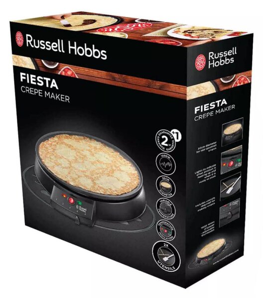 Уред за палачинки Russell Hobbs Fiesta 20920-56, 1000W, 30 см, Включени прибори, Черен