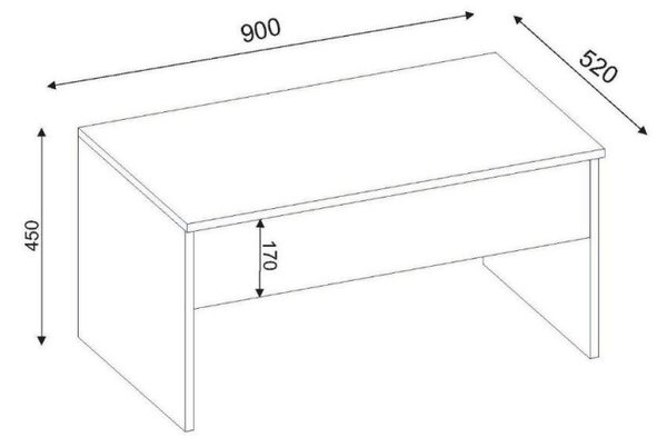 Холна маса Furny Home 756FRN2815, 90x52 см, Разгъваща се, Бял