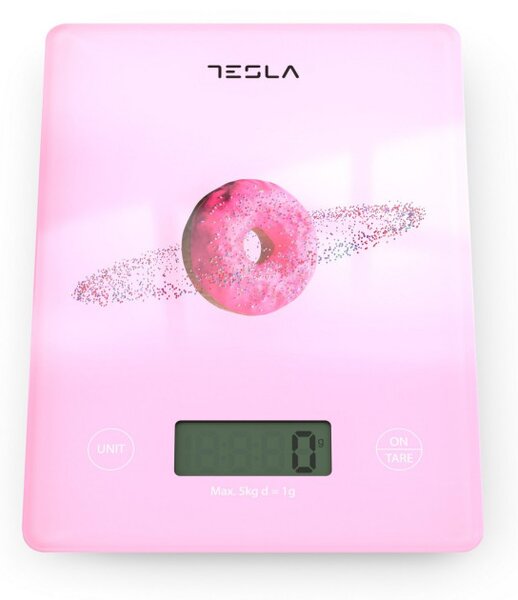 Кухненска везна Tesla KS101P, 5kg, Функция ТАРА, LED дисплей, Розов