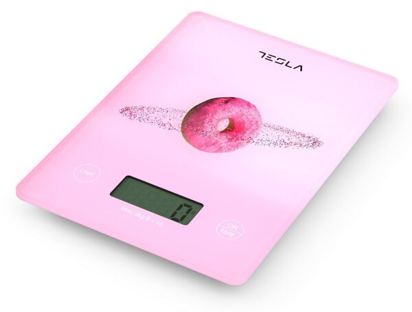 Кухненска везна Tesla KS101P, 5kg, Функция ТАРА, LED дисплей, Розов