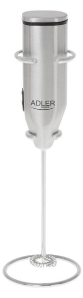 Миксер за фрапе на стойка Adler AD 4500, Бъркалка и корпус от инокс, 2хAA, Сребрист