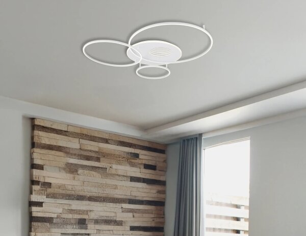 Globo 48466-70W-LED Димируемо таванно осветително тяло INVERTINA 70W/230V 105x26,5 cm сребристо+ДУ