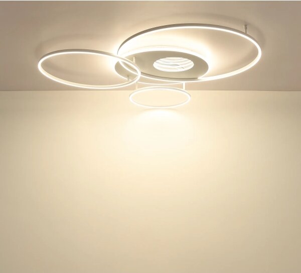 Globo 48466-70W-LED Димируемо таванно осветително тяло INVERTINA 70W/230V 105x26,5 cm сребристо+ДУ