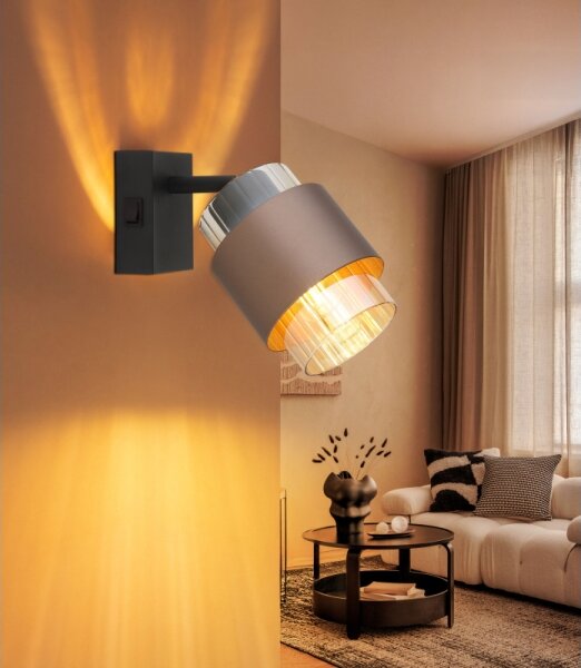 Globo 15560-1C - Стенно точково осветително тяло MILLEY 1xE27/40W/230V черно/бронзово