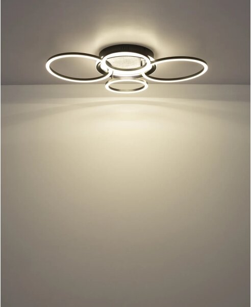 Globo 48477-40C - LED таванно осветително тяло ALVIS, 40 W, 230 V, 4000 K, 72 × 52 см, черно