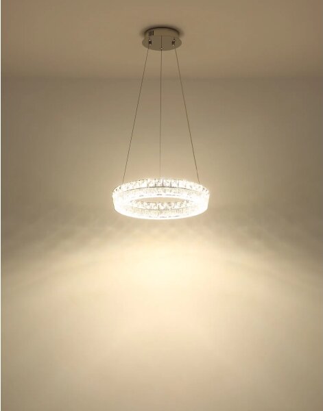 Globo 67387-24 - Димируем висящ полилей на кабел LAUREL LED/24W/230V прозрачен + дистанционно управление