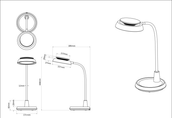 Globo 58496W - LED димируема сензорна настолна лампа KIRK LED/12W/230V бяла