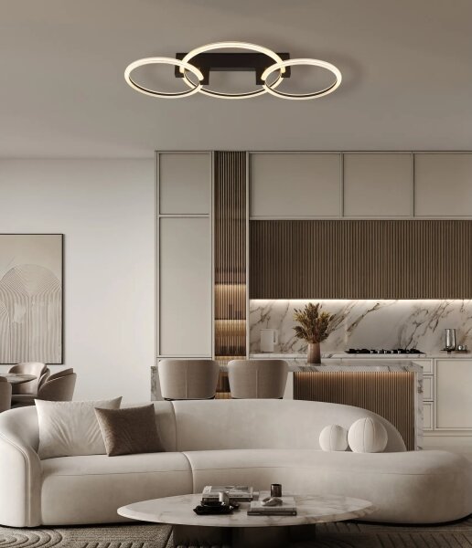 Globo 48050D2S - LED таванно осветително тяло FLETCHER LED/40W/230V 3000K 76x38 см черно