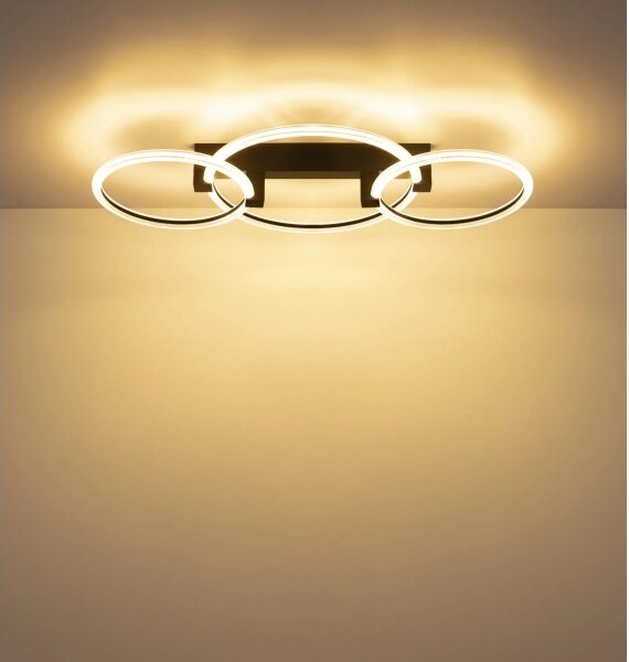 Globo 48050D2S - LED таванно осветително тяло FLETCHER LED/40W/230V 3000K 76x38 см черно