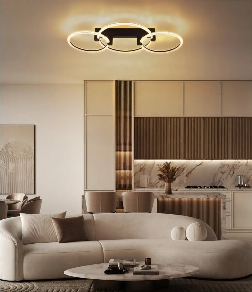 Globo 48050D2S - LED таванно осветително тяло FLETCHER LED/40W/230V 3000K 76x38 см черно