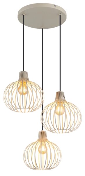 Globo 33379319 - Висящ полилей на кабел MATEO 3xE27/40W/230V бежов