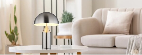 Globo 21030N - Настолна лампа ATOMA 2xE27/40W/230V матов хром