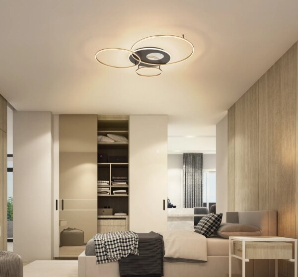 Globo 48466-54 - димируемо LED таванно осветително тяло INVERTINA 54W/230V 90x70 см черно + дистанционно управление