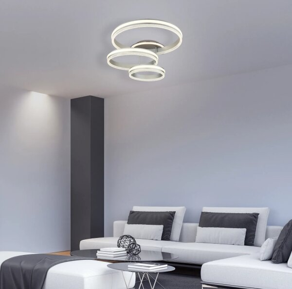 Globo 67377-72 - Димируема LED плафонна лампа FRANCINE LED/72W/230V, сребрист, с дистанционно управление