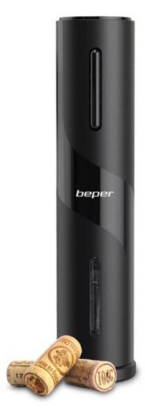 Електрически тирбушон Beper P102ACP100, 18W, USB, Резачка за фолио, Черен