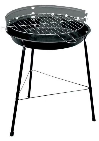 Барбекю на дървени въглища MasterGrill MG930, 32 см диаметър, Метал, Черен