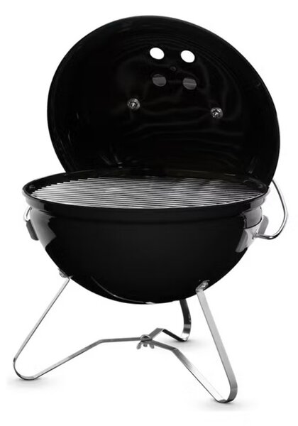 Преносимо барбекю на въглища Weber 1121004 Smokey Joe, 37cm, Емайлирана стомана, Студена дръжка Tuck-N-Carry, Черен