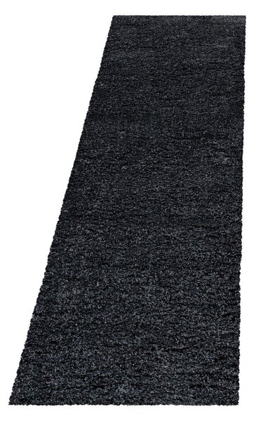 Антрацитна пътека 80x250 cm Fluffy – Ayyildiz Carpets
