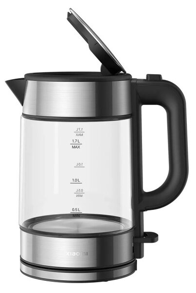 Електрическа кана Xiaomi Electric Glass Kettle, 2200 W, 1.7l, Стъклен корпус, Автоматично изключване, LED, Черен