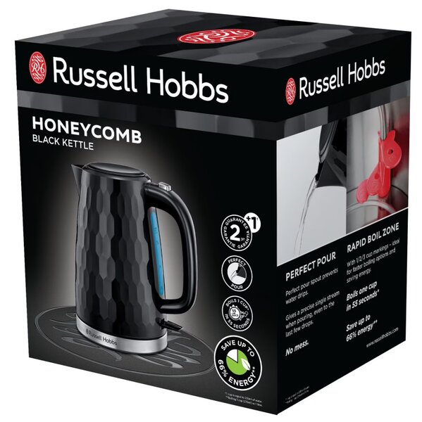 Електрическа кана Russell Hobbs Honeycomb 26051-70, 2400 W, 1.7 L, Бързо кипене