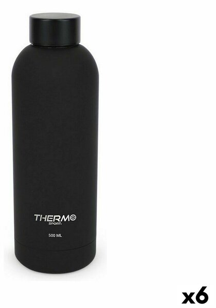 Термо Бутилката ThermoSport Soft Touch Черен 500 ml (6 броя)