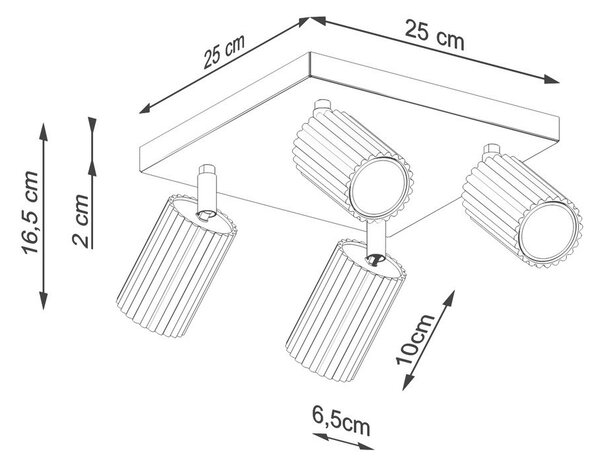 Кафяво-сив метален прожектор ø 6,5 cm Gleam – Sollux