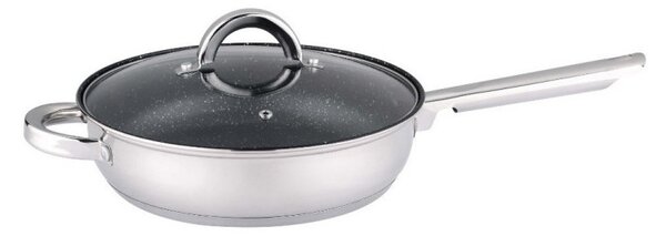 Комплект тенджери Rosberg R51210L8T, 4 ч, Тиган с мраморно покритие, Индукция, Двойно дъно ,Инокс
