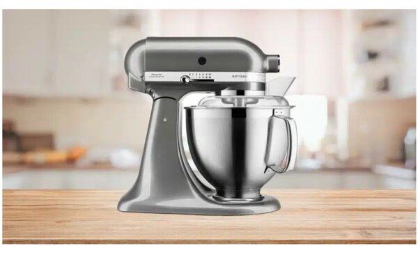 Планетарен миксер Artisan Elegance KitchenAid 5KSM185PSEMS, 300W, 4.8 л, Direct drive, 10 скорости, Инокс