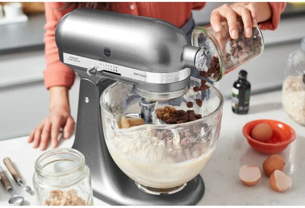 Планетарен миксер Artisan Elegance KitchenAid 5KSM185PSEMS, 300W, 4.8 л, Direct drive, 10 скорости, Инокс