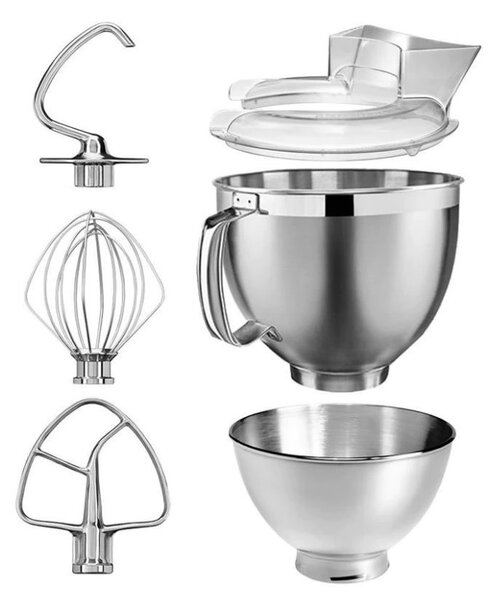 Планетарен миксер Artisan Elegance KitchenAid 5KSM185PSEMS, 300W, 4.8 л, Direct drive, 10 скорости, Инокс