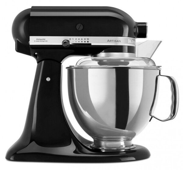 Планетарен миксер Artisan Elegance KitchenAid 5KSM175PSEOB, 300 W, 4.8 л, Direct drive, 10 скорости, Onyx Black