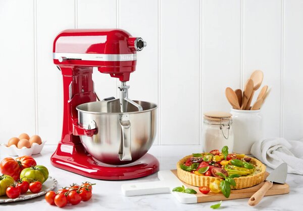 Планетарен миксер Artisan Elegance KitchenAid 5KSM185PSEER, 300W, 4.8 л, Direct drive, 10 скорости, Червен