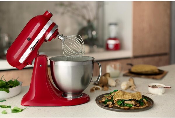 Планетарен миксер Artisan Elegance KitchenAid 5KSM185PSEER, 300W, 4.8 л, Direct drive, 10 скорости, Червен