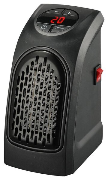 Вентилаторна печка ELITE EFH-0490, 400W, 8 м2, Саморегулиращ се керамичен елемент PTC, Вентилаторна функция, Таймер, LED, Черен