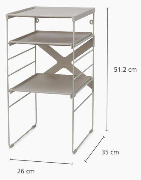 Регулируема поставка за обувки Joseph Joseph Level 55008, 51.2х26х35 см, Закрепване към стена, Бежов