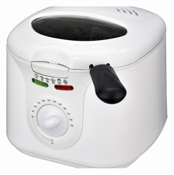 Фритюрник Elite EDFF-1290W, 1300W, 2 литра, 80-190C, Прозорец за наблюдение, Cool Touch, Бял