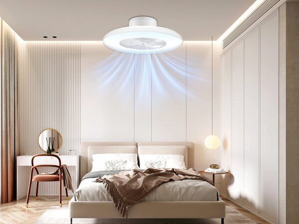 Вентилатор за таван с LED лампа 2в1 Beper P206VEN650, 40W, 3 скорости, Таймер, Бял