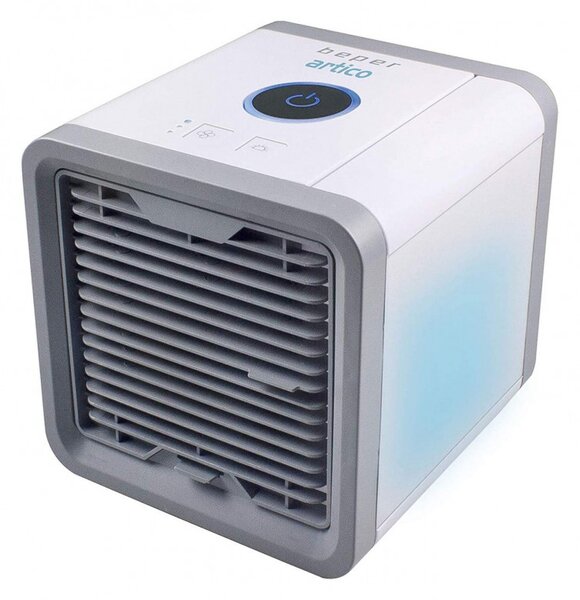 Въздушен охладител Beper P206RAF200, 5W, 3 скорости, Автономия 8 часа, 750 мл, LED, USB, Бял