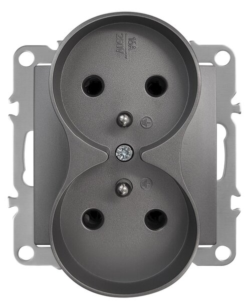Двоен контакт със заземяване OSTE JNH002-G Grey