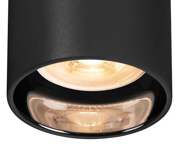 SLV Asto Tube GU10 спот с 1 верига, черен, Затъмняване, Черен, Коридор, Метал, Модерен