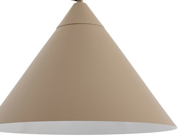 Lindby лъкова лампа Triangolo, бежова, височина 195 cm, метал, E27, Бежов, Дневна/трапезария, Метал, Модерен