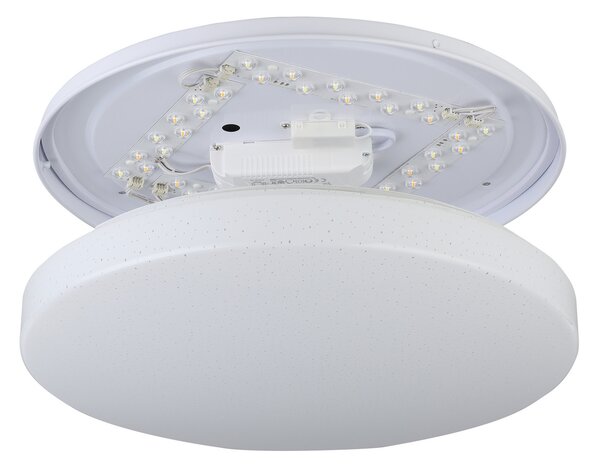 EGLO connect Таванна лампа Totari-Z, Ø38cm, 19W, кристален ефект, Затъмняване, Бял, Дневна/трапезария, Пластмаса, Модерен